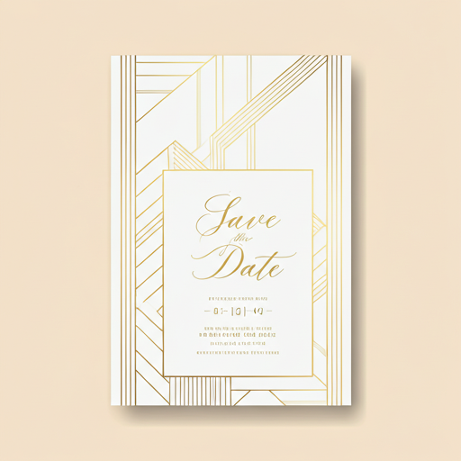 Art deco style save the date card